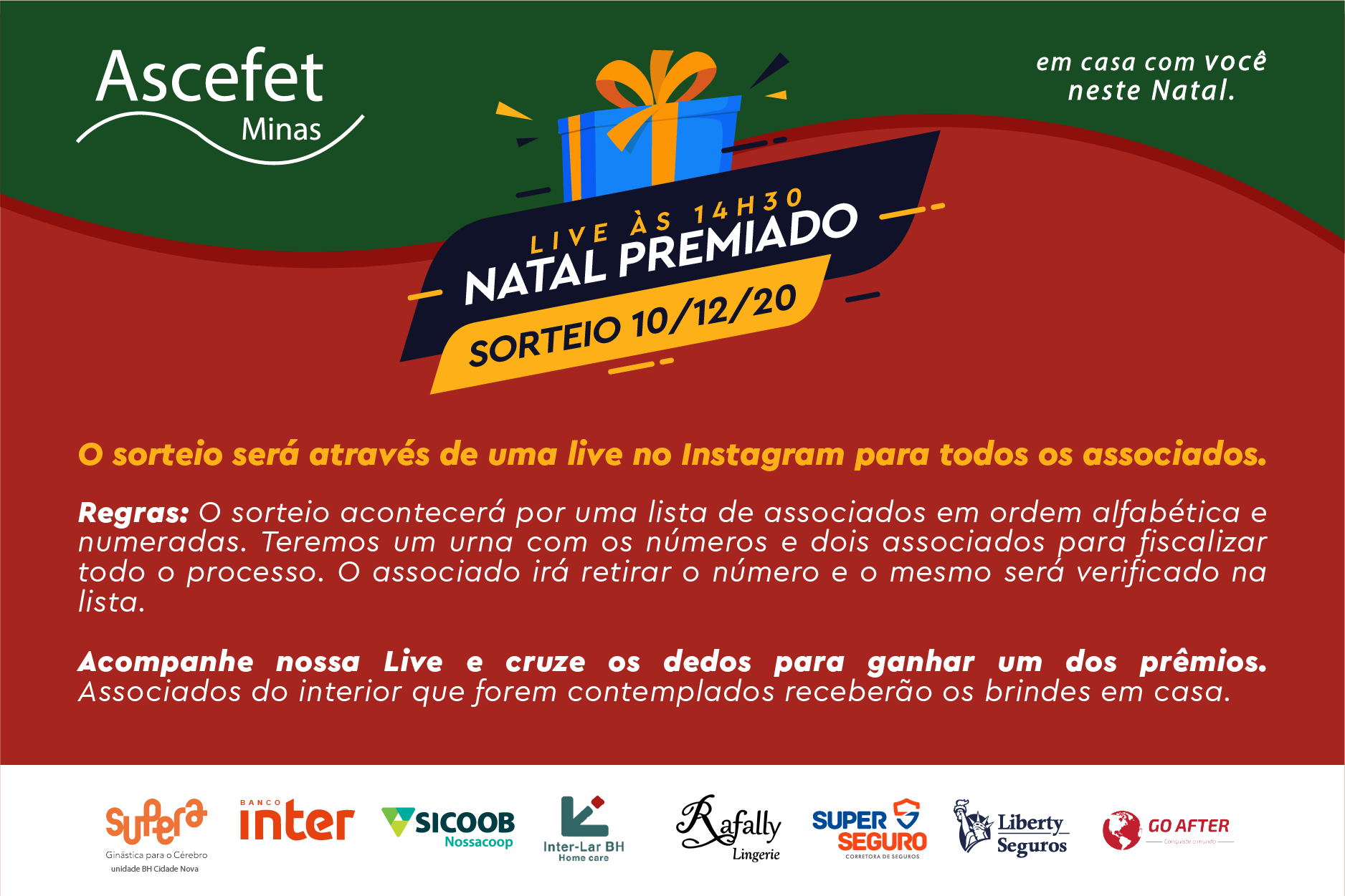 LIVE NATAL PREMIADO ASCEFET MINAS: DIA 10/12 ÀS 14H30!