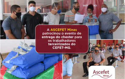 Entrega do chester para os trabalhadores terceirizados do CEFET-MG.