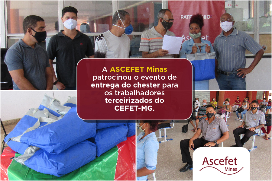 Entrega do chester para os trabalhadores terceirizados do CEFET-MG.