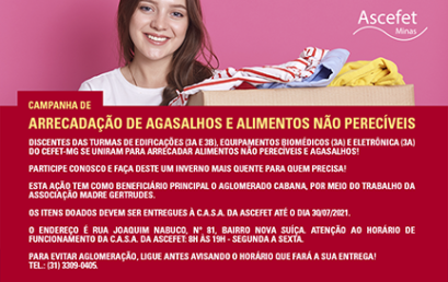 Campanha de arrecadação de agasalhos e alimentos não perecíveis