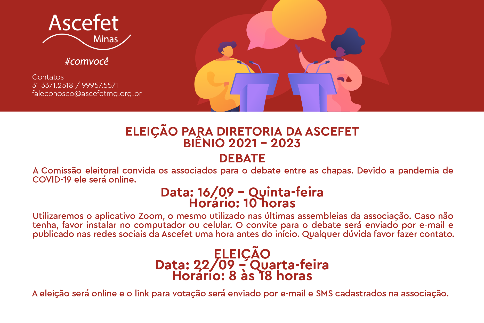 ELEIÇÃO PARA DIRETORIA DA ASCEFET – BIÊNIO 2021 – 2023 – DEBATE