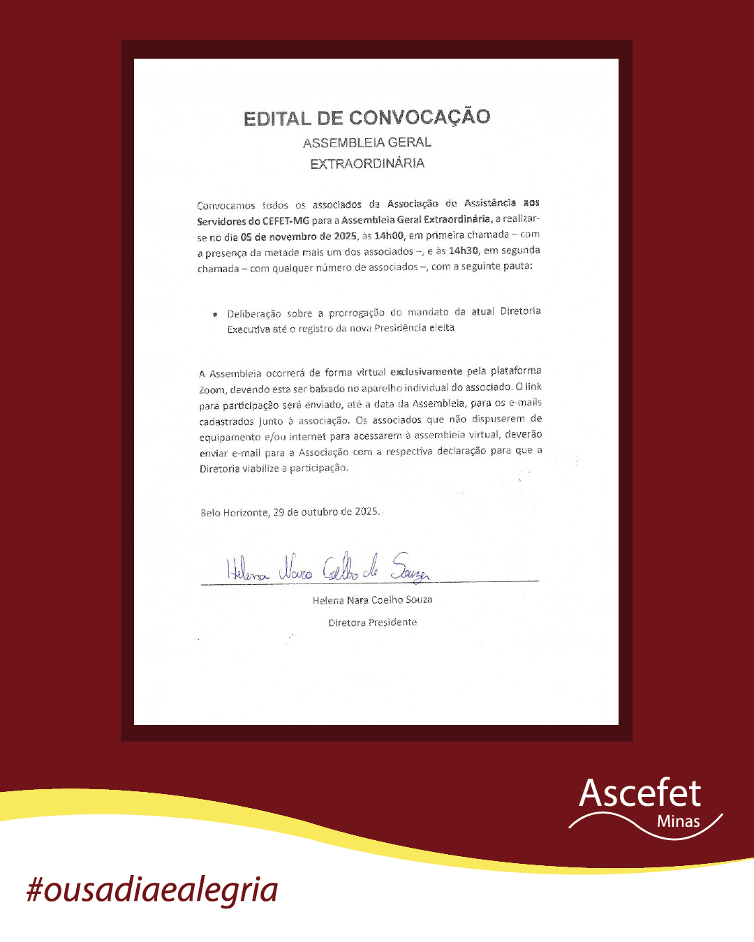 Edital de Convocação – Assembleia Geral Extraordinária