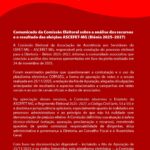 Comunicado da Comissão Eleitoral sobre recursos